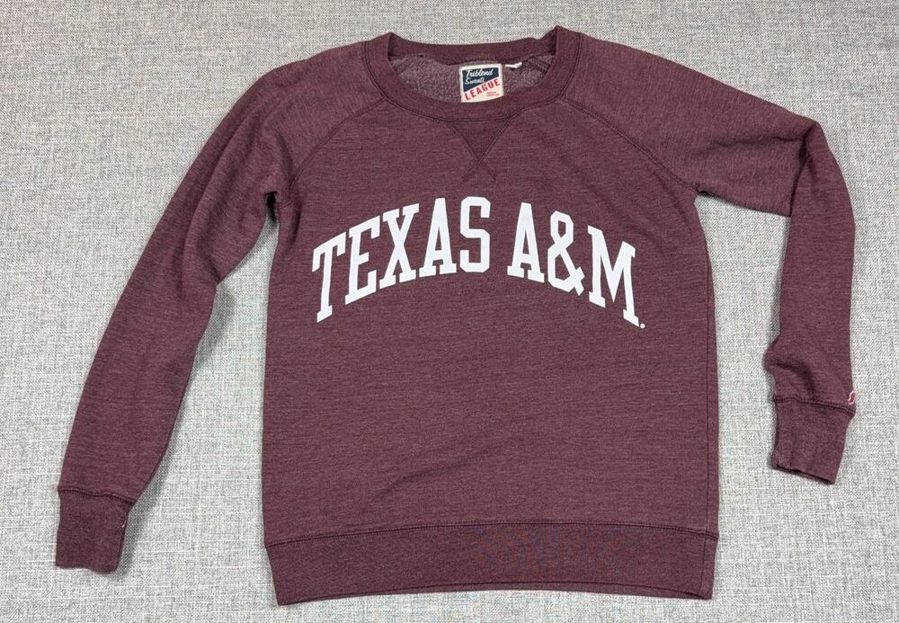 Texas A&M Aggies Sweatshirt Adult M Maroon League Raglan Crewneck NCAA